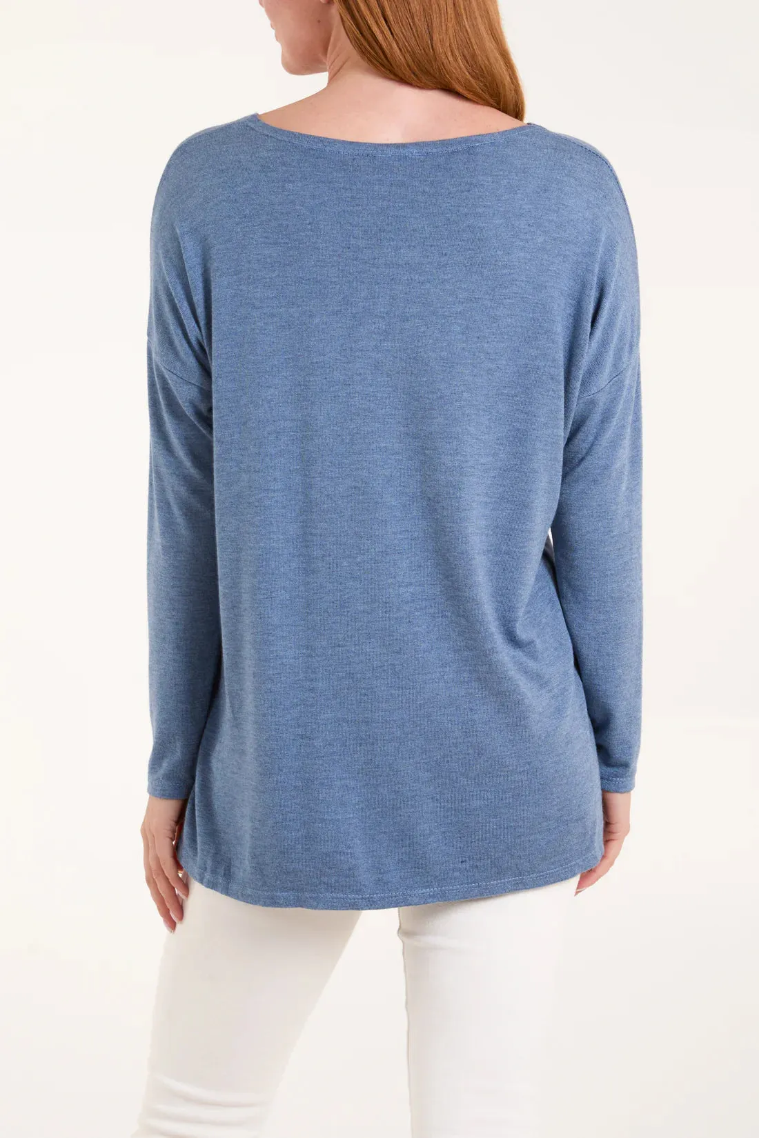 As Seen in Unique’s Video: Diamanté Heart Detail Soft Knit Jumper in 4 Colours