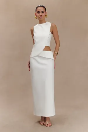 Astrid Suiting Midi Skirt - White