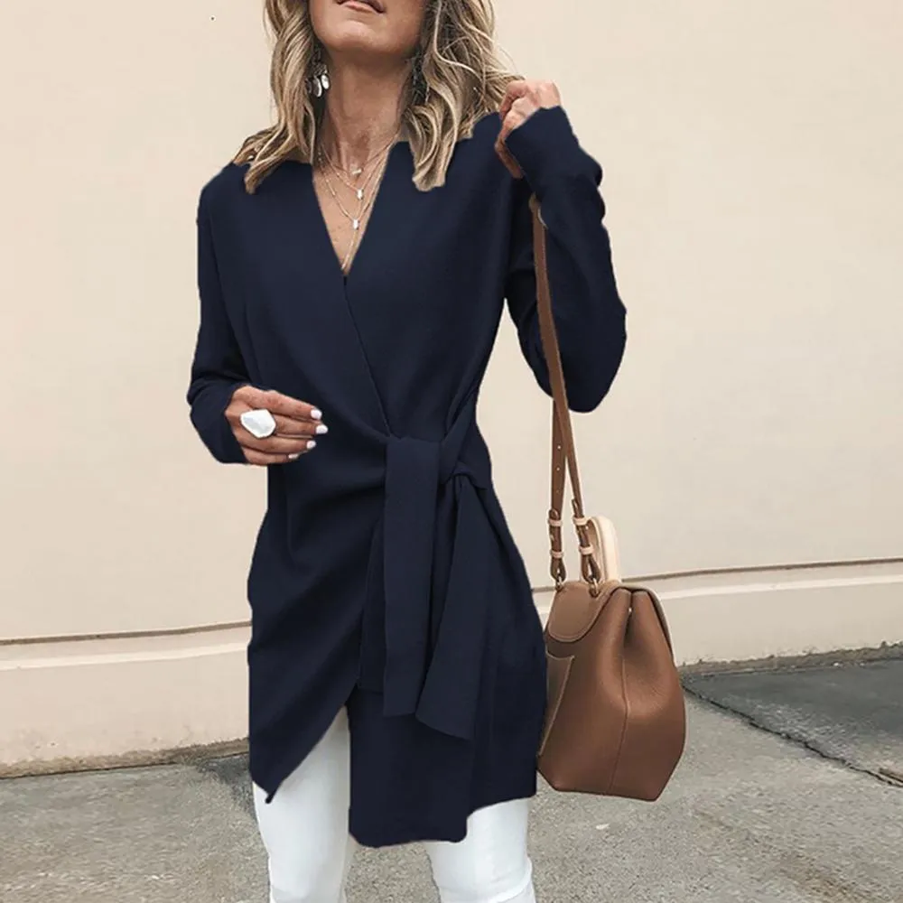 Augustyn Cardigan | Gebreid warm vest met riem voor dames