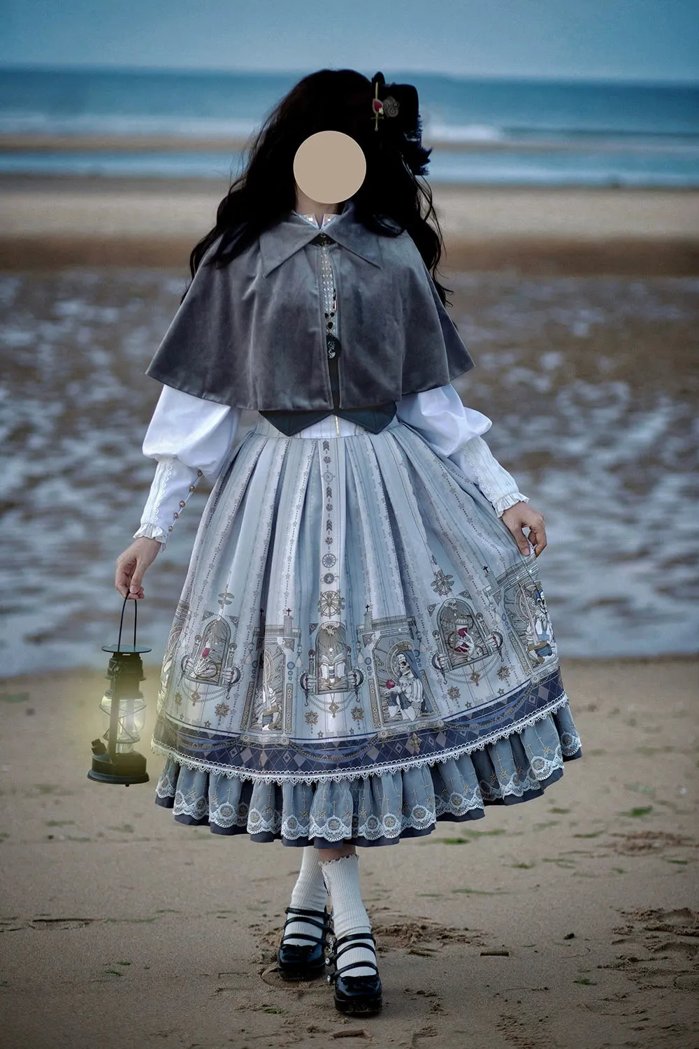 (BFM)Miss Point~Demon Hunting Notes~ Gothic Lolita SK Fishbone Skirt