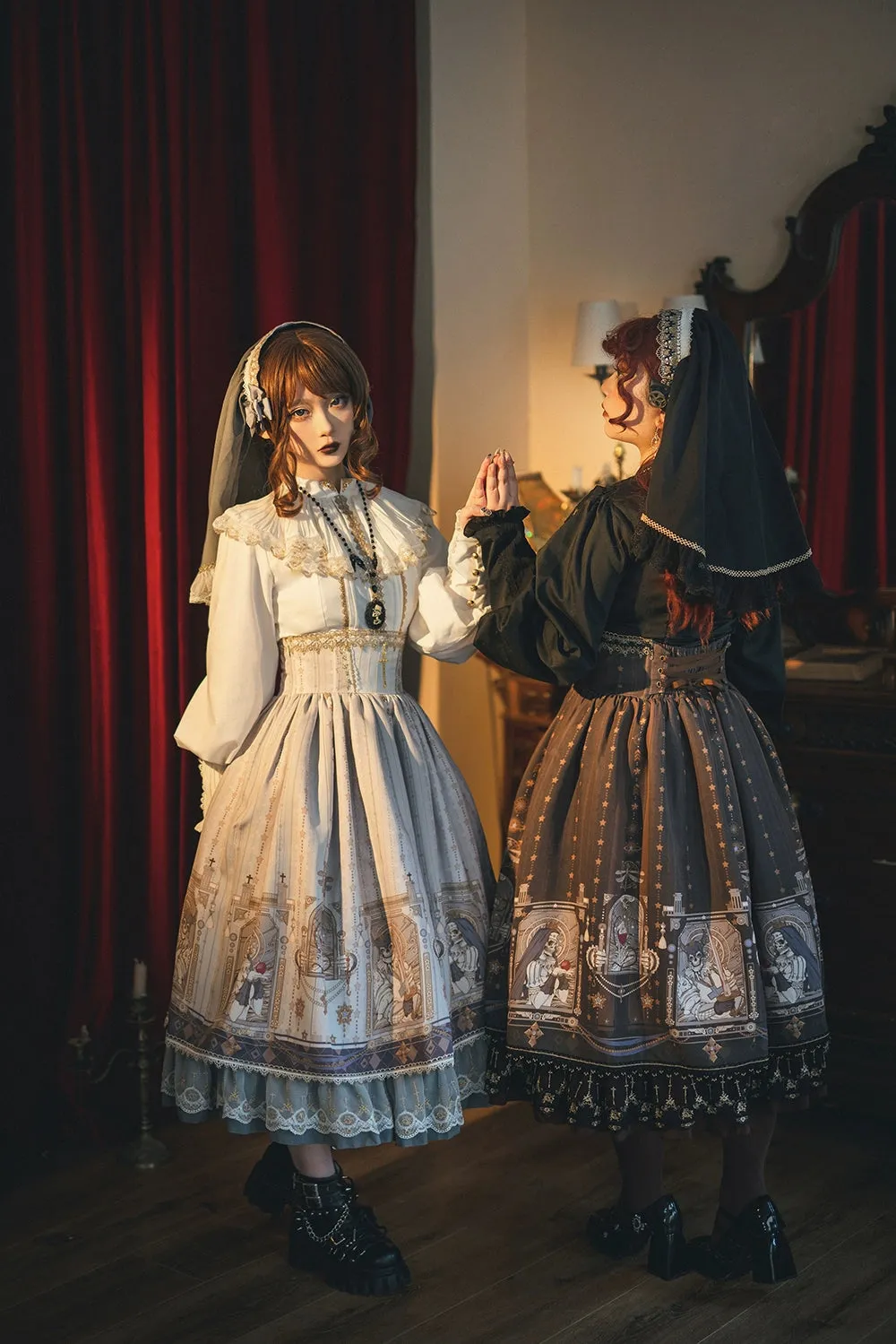 (BFM)Miss Point~Demon Hunting Notes~ Gothic Lolita SK Fishbone Skirt