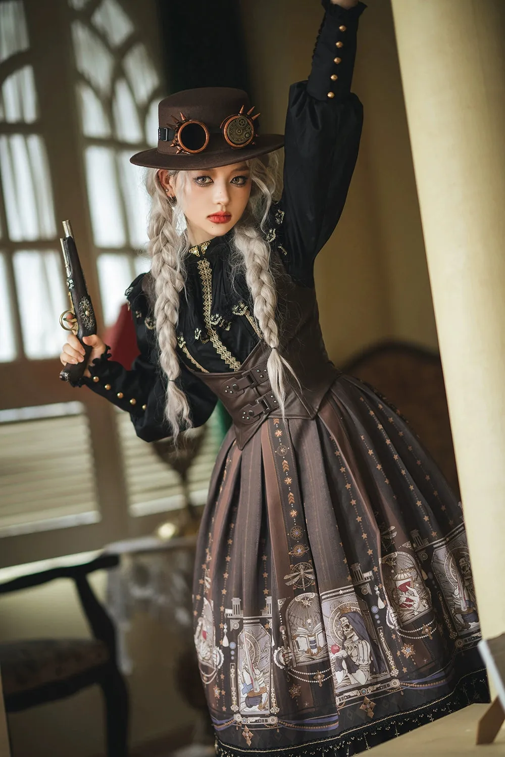 (BFM)Miss Point~Demon Hunting Notes~ Gothic Lolita SK Fishbone Skirt