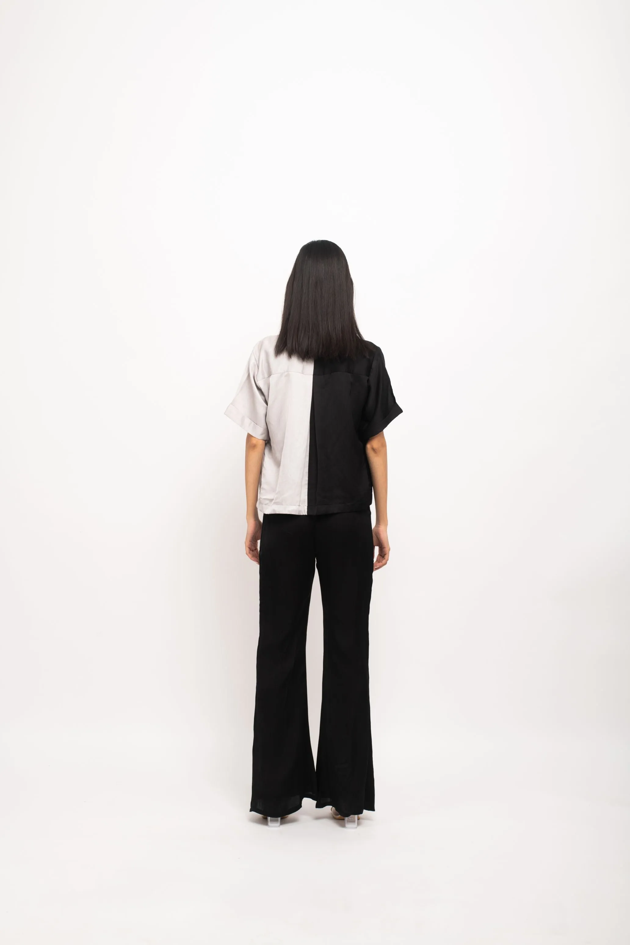 Black-Grey Half & Half Three Piece Set