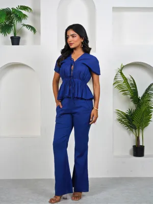 Blueberry Crushed Cotton Co-Ord Set
