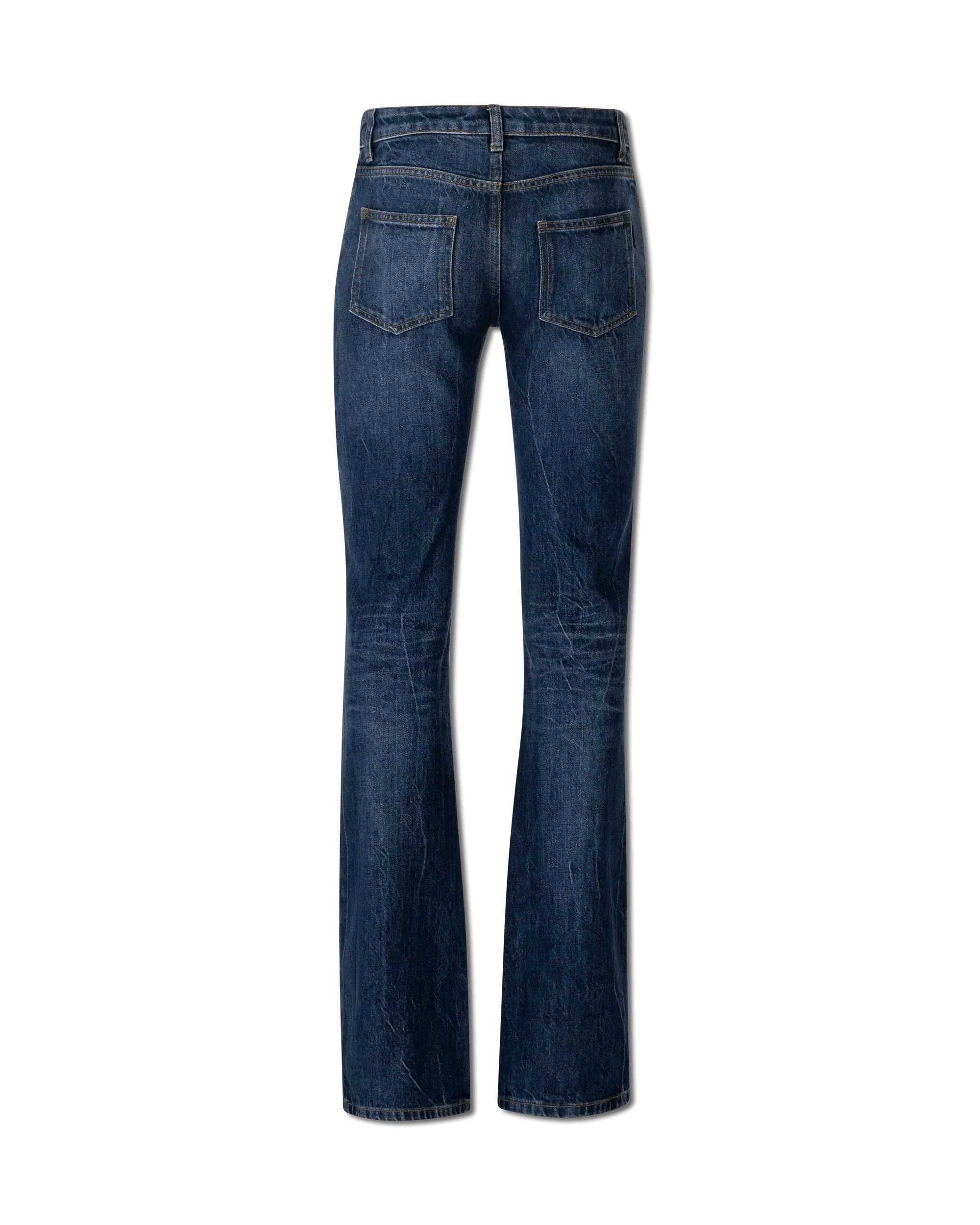 Flared Patch Pocket Low Rise Jeans