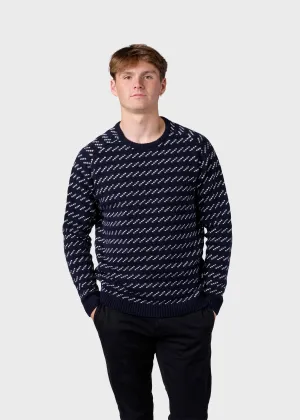 Geir knit  - Navy/cream