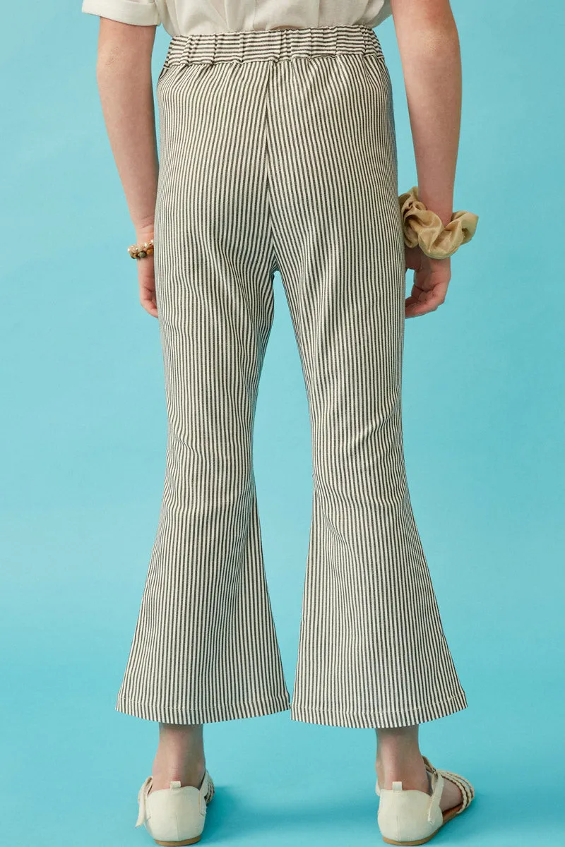 Girls Stretch Pinstripe Flared Pants