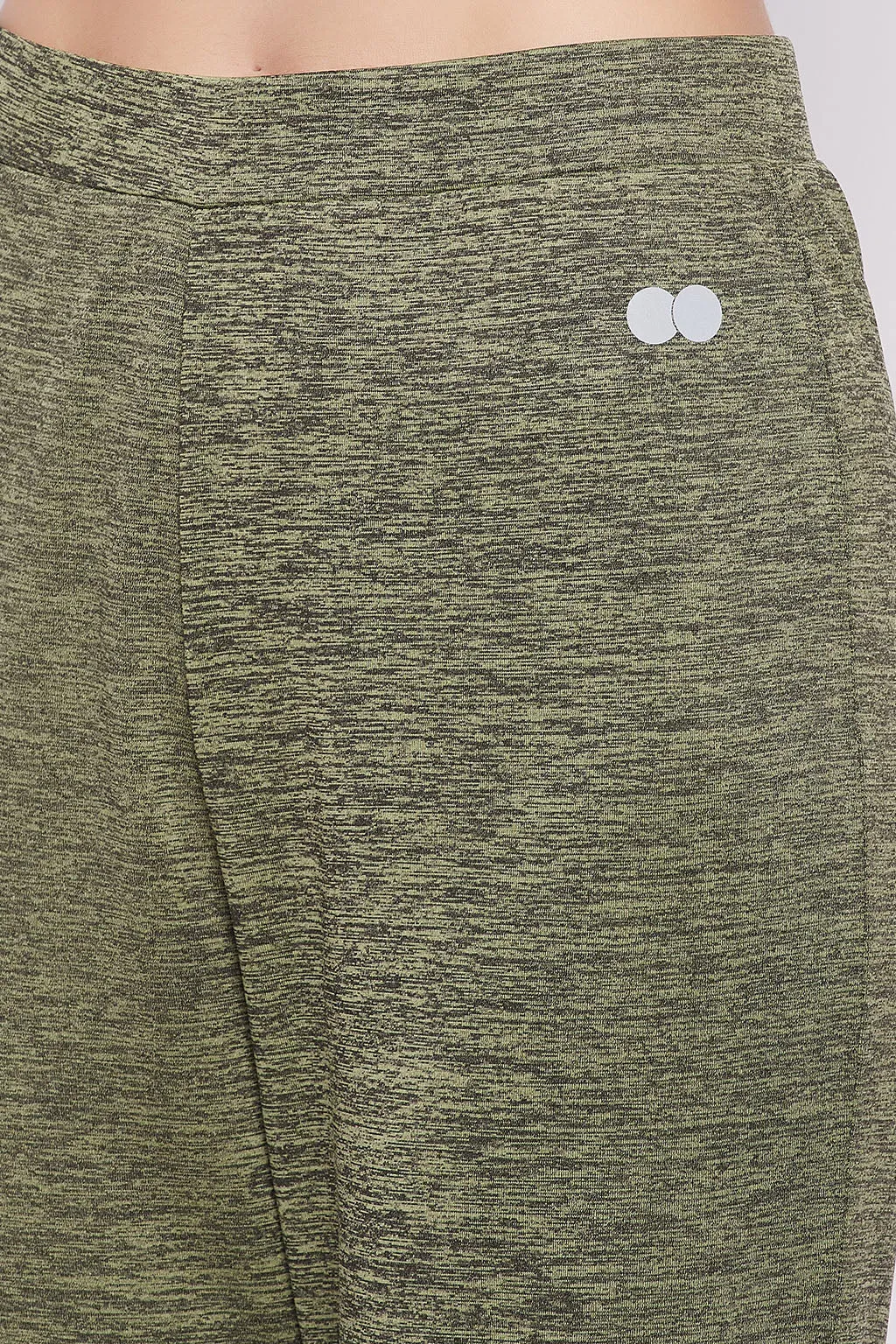 Green Polyester Comfort Fit Flared Active Pants