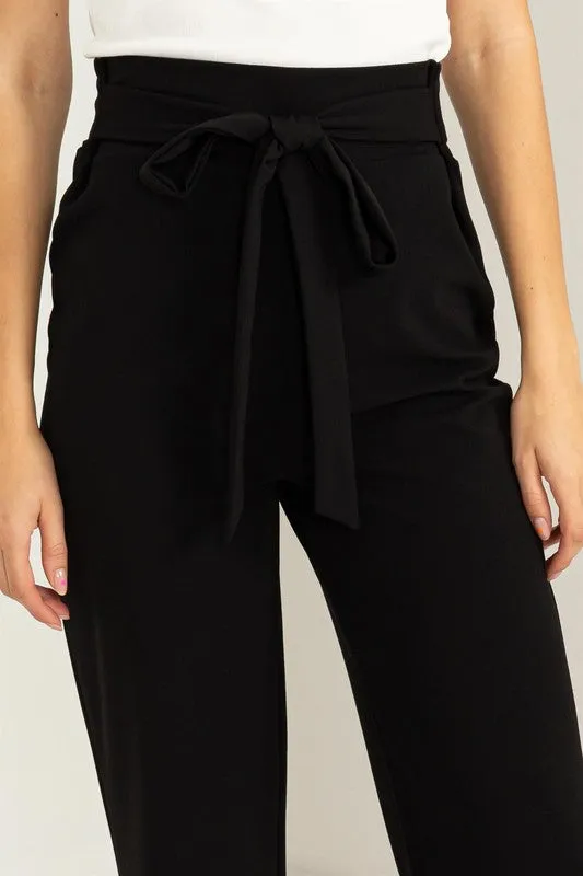 Hyfve Seeking Sultry High-Waisted Tie Front Flared Pants