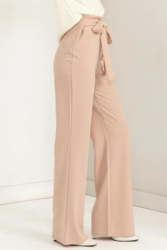Hyfve Seeking Sultry High-Waisted Tie Front Flared Pants