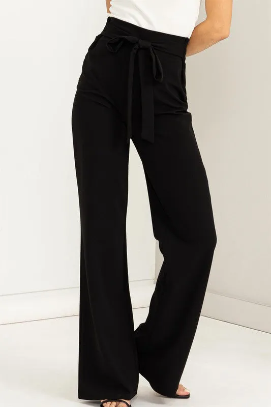 Hyfve Seeking Sultry High-Waisted Tie Front Flared Pants