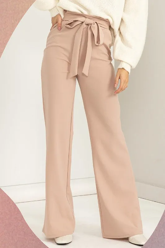 Hyfve Seeking Sultry High-Waisted Tie Front Flared Pants