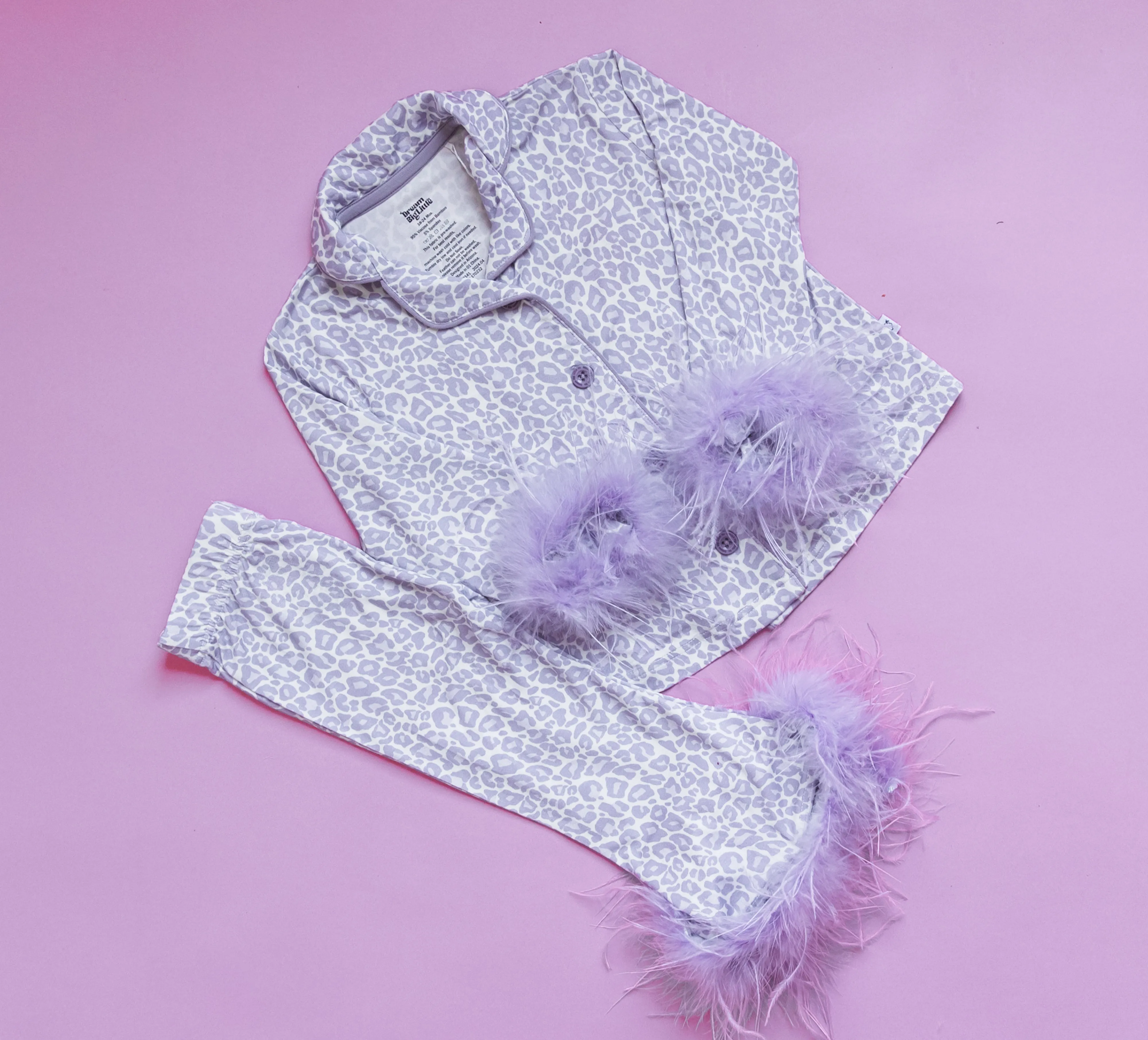 Lavender Leopard Girl’s Flare Feathered Dream Set