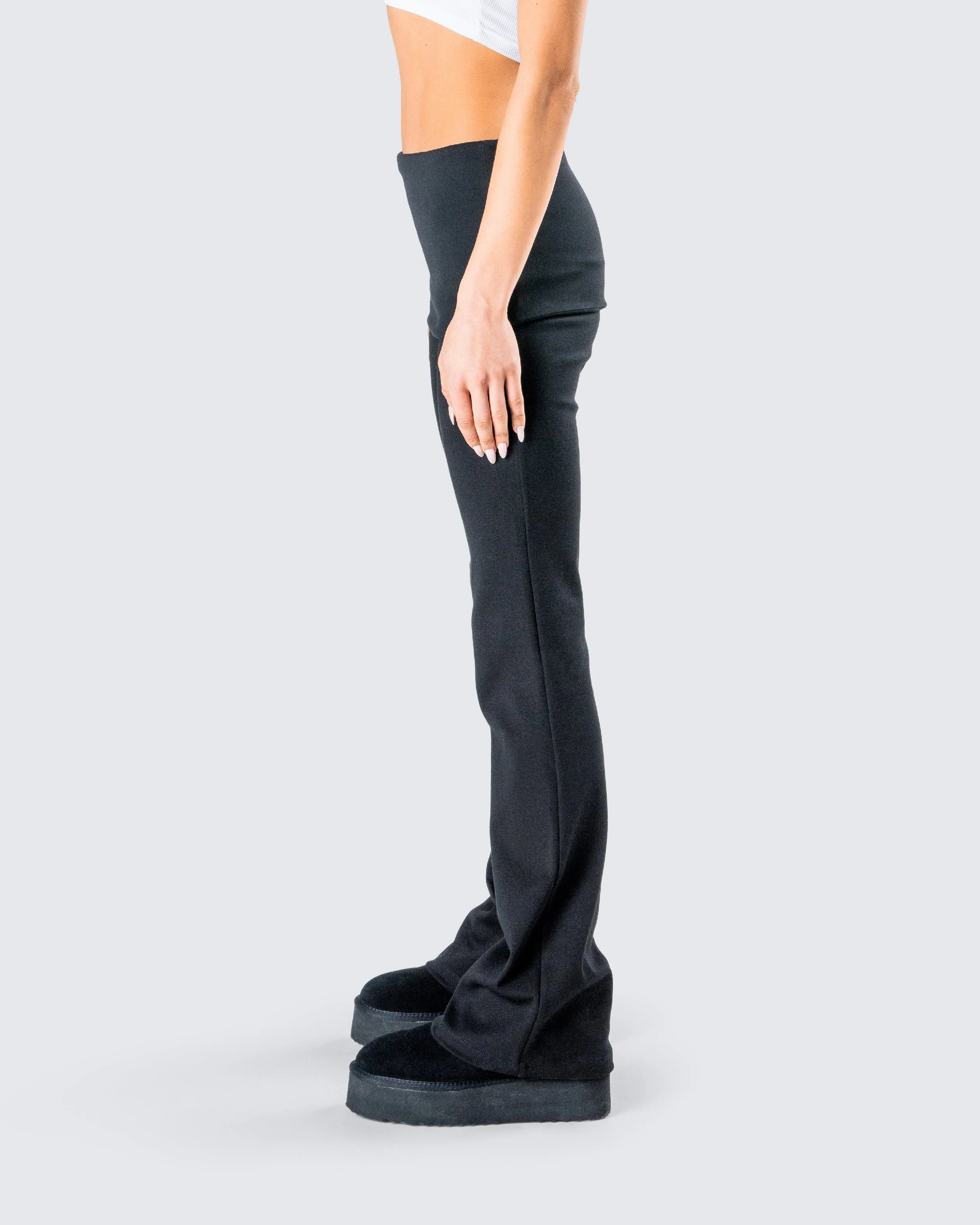 Leia Black Foldover Legging