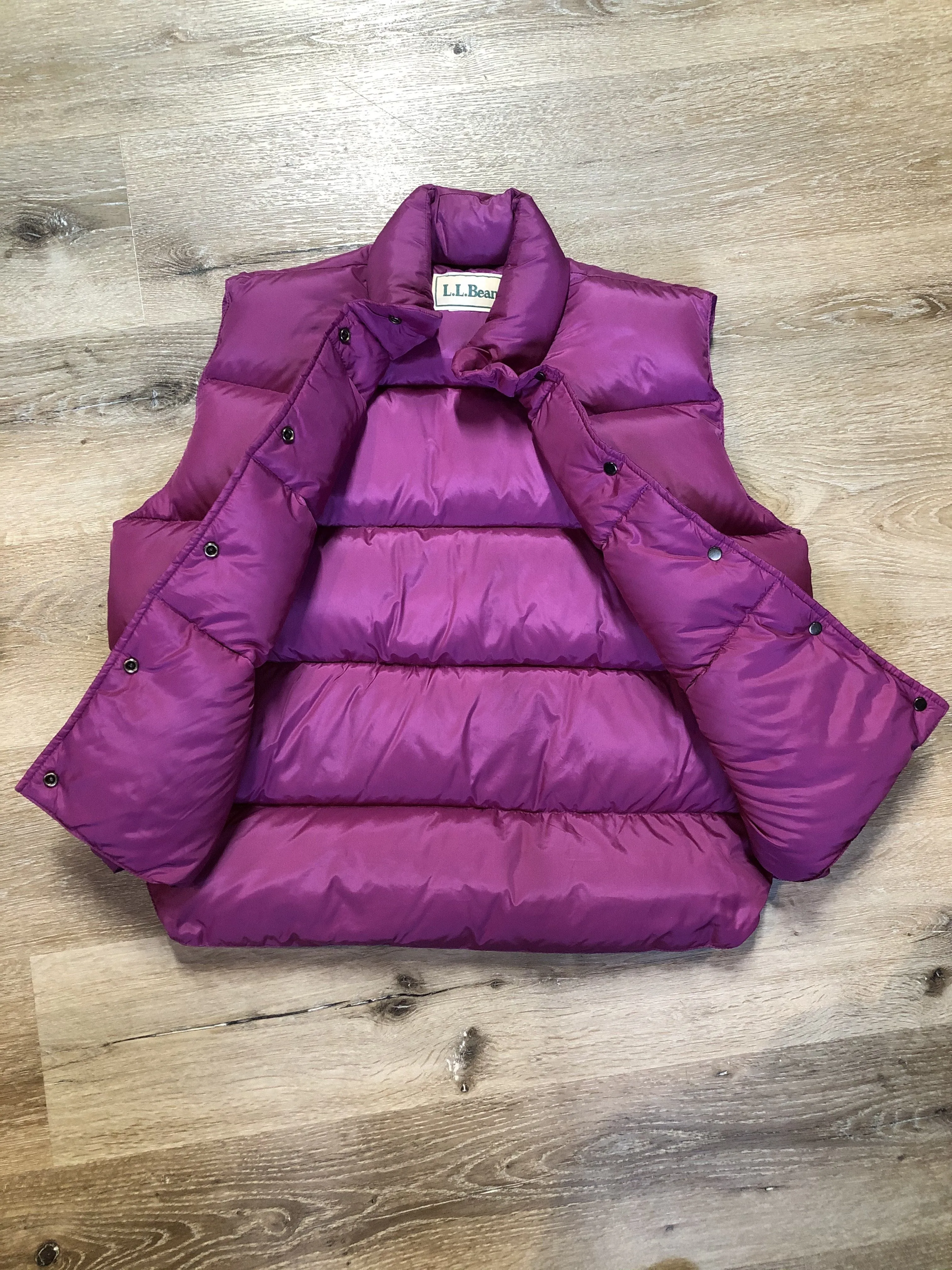 L.L.Bean Dark Pink Down Filled Puffer Vest, SOLD