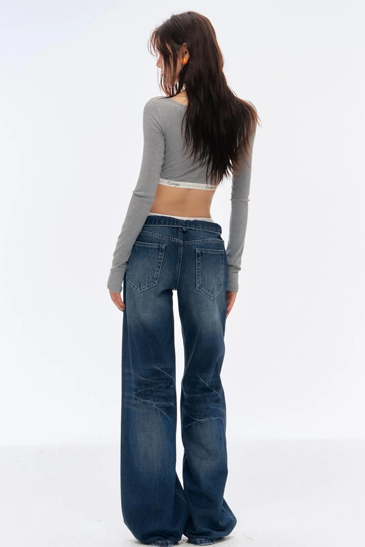 Low-Rise Slim High-Flared Jeans