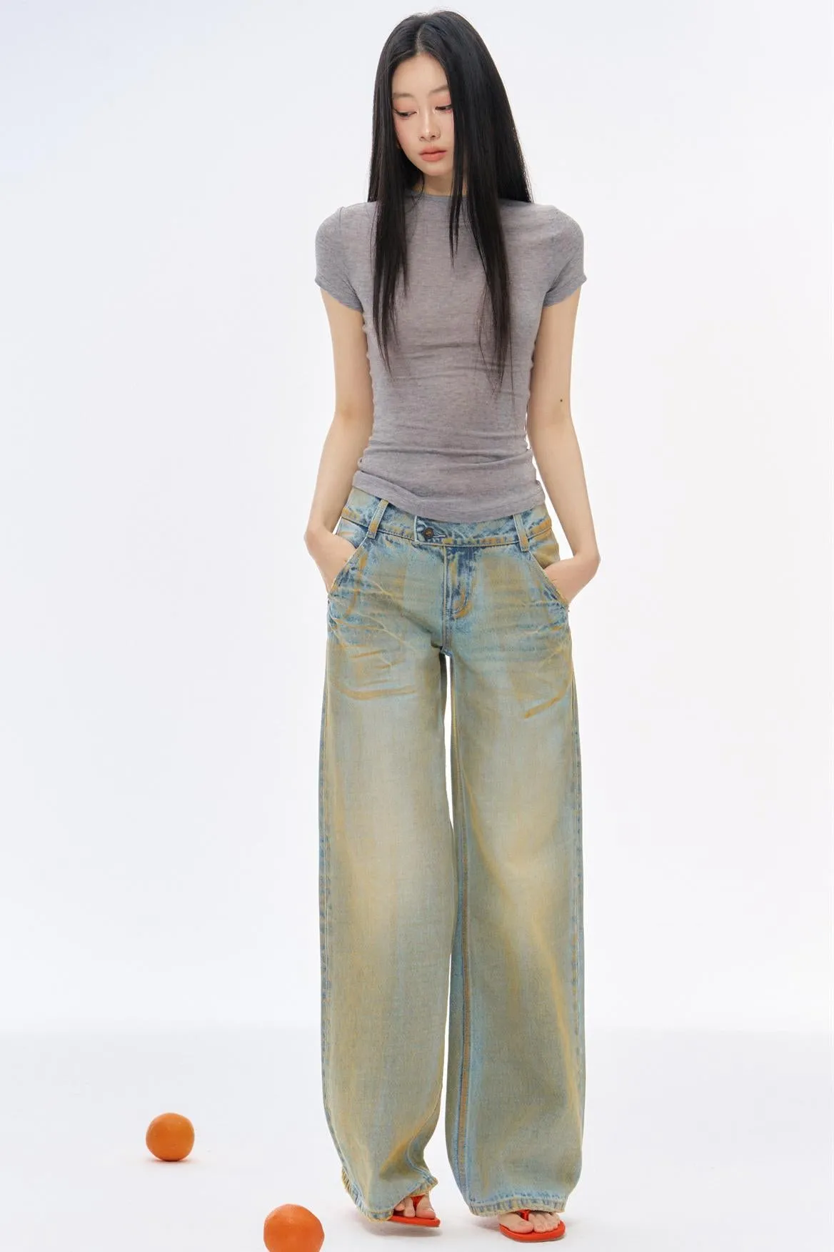Low-Rise Slim High-Flared Jeans