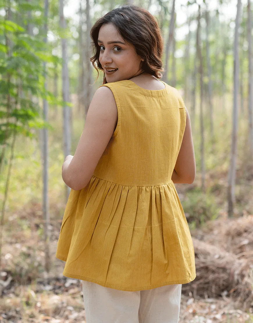 Marigold Yellow Peplum Top