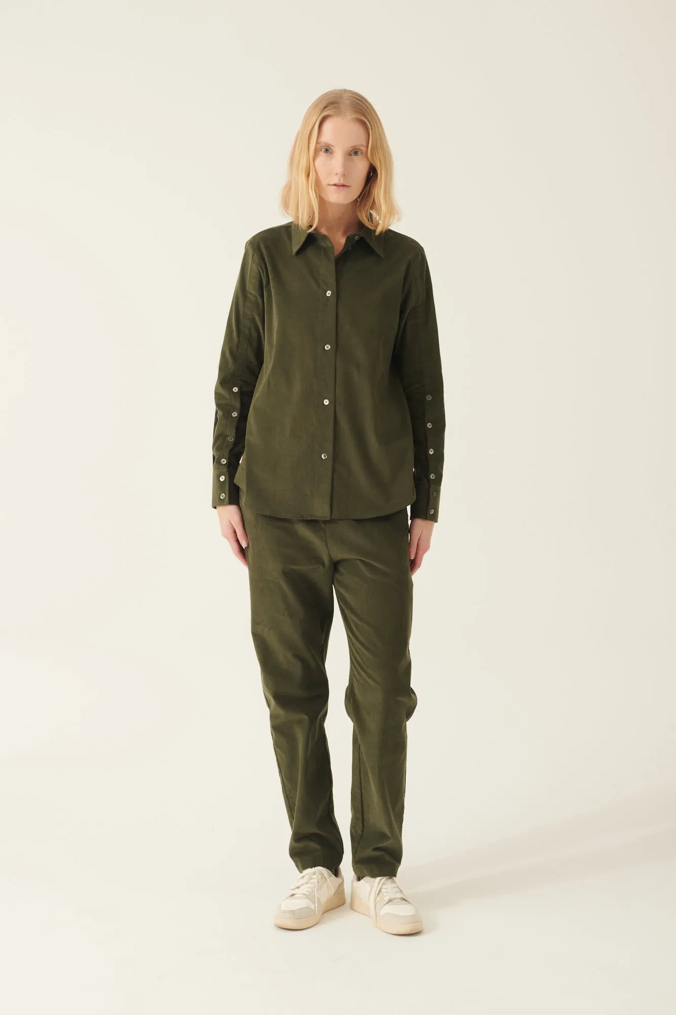 PAREL BABY CORD GOTS - MOSS GREEN