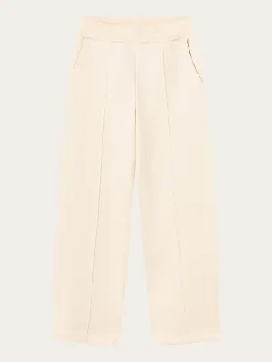 POSEY wide high-rise sweat elastic waistband pants - Buttercream