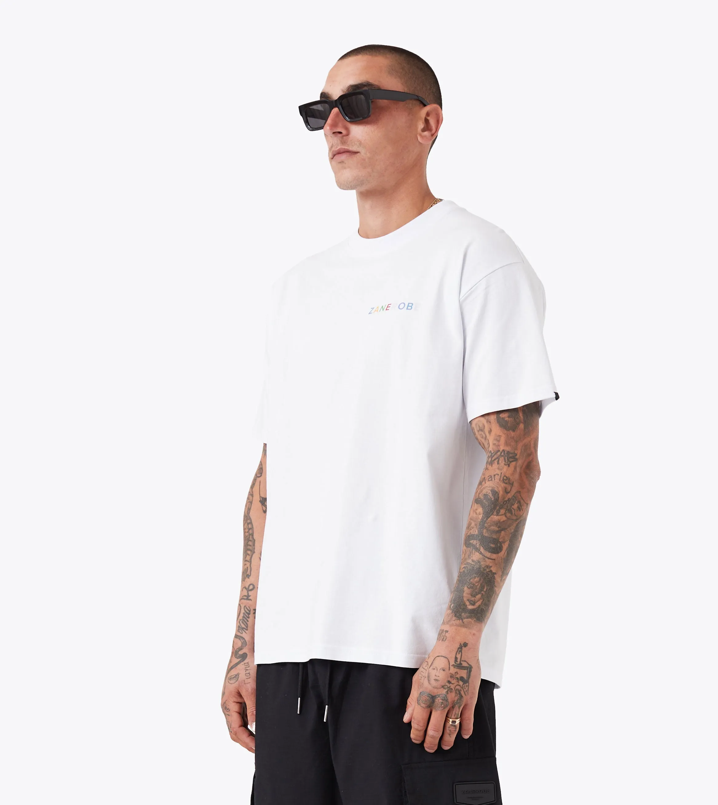 Rainbow Box Tee White