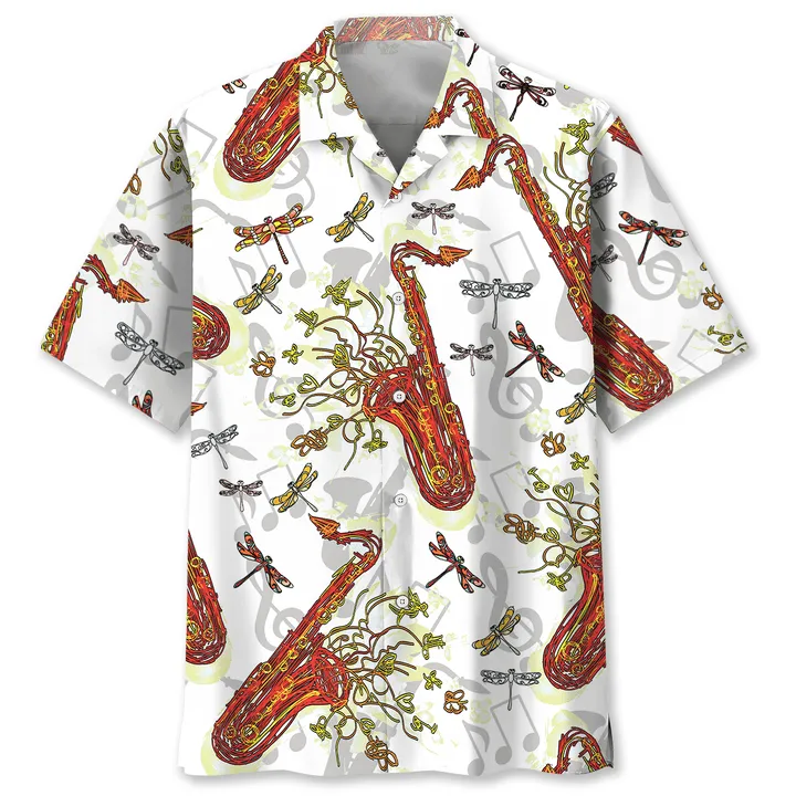 Saxophone Fly Hawaiian Shirt