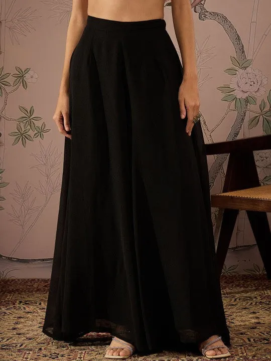 Sequin Embroidered Kurta With Palazzo Set