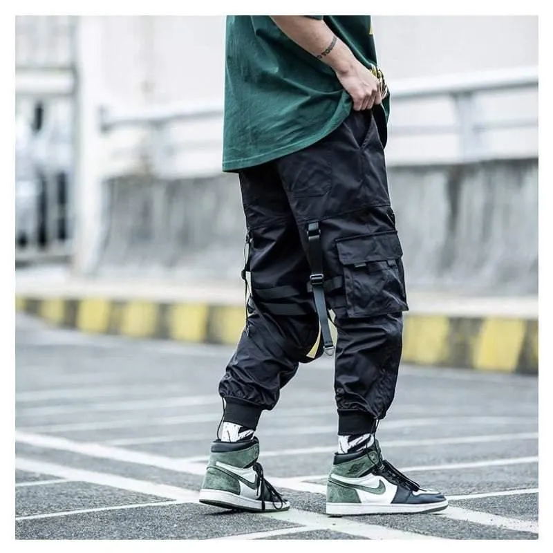 Techwear Street Style Black Cargo Jogger Pants