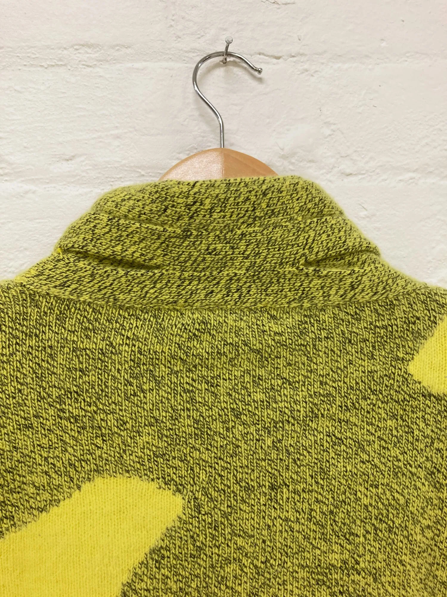 Thierry Mugler Edition 1980s yellow wool splotchy jumper