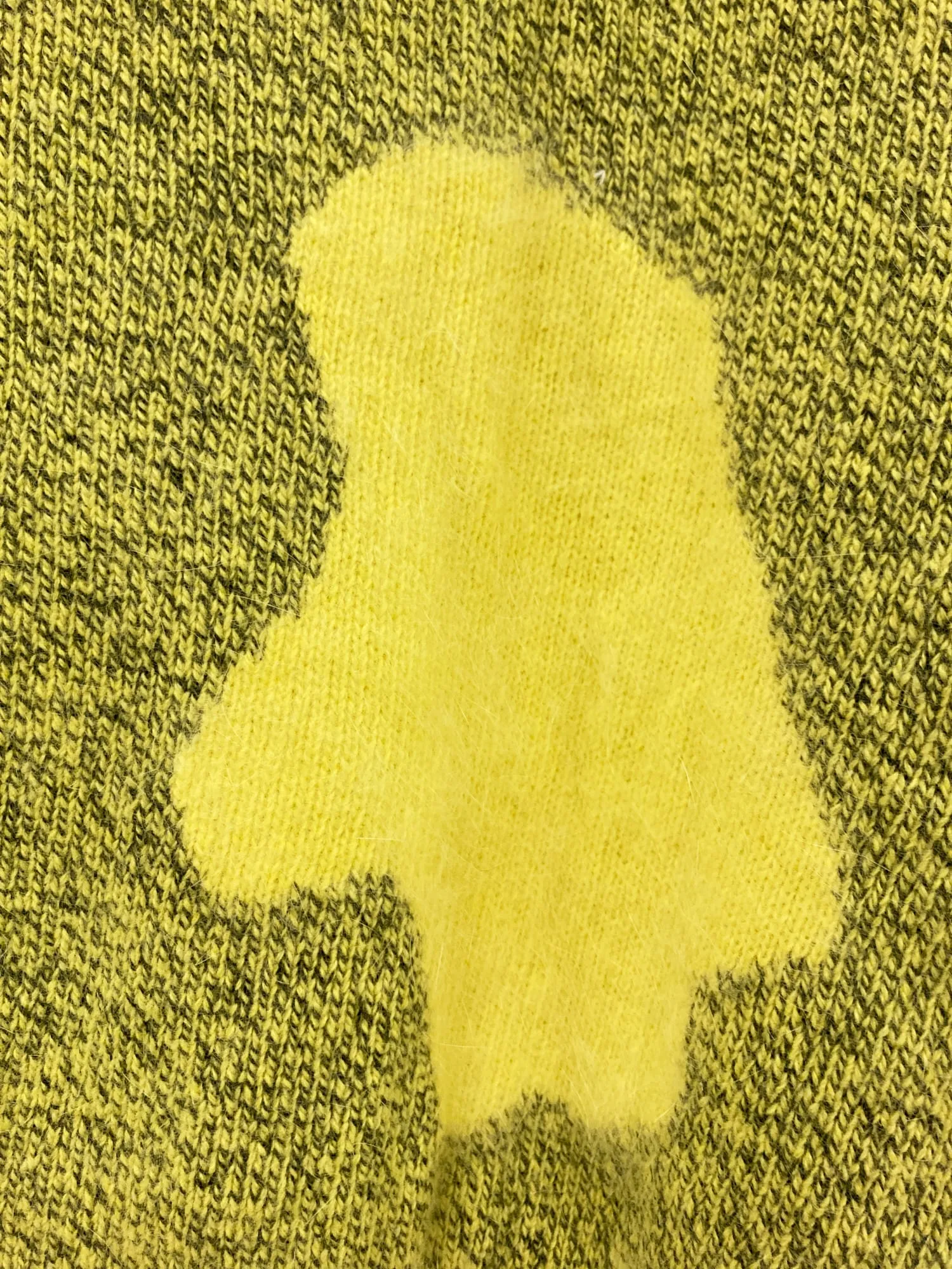 Thierry Mugler Edition 1980s yellow wool splotchy jumper