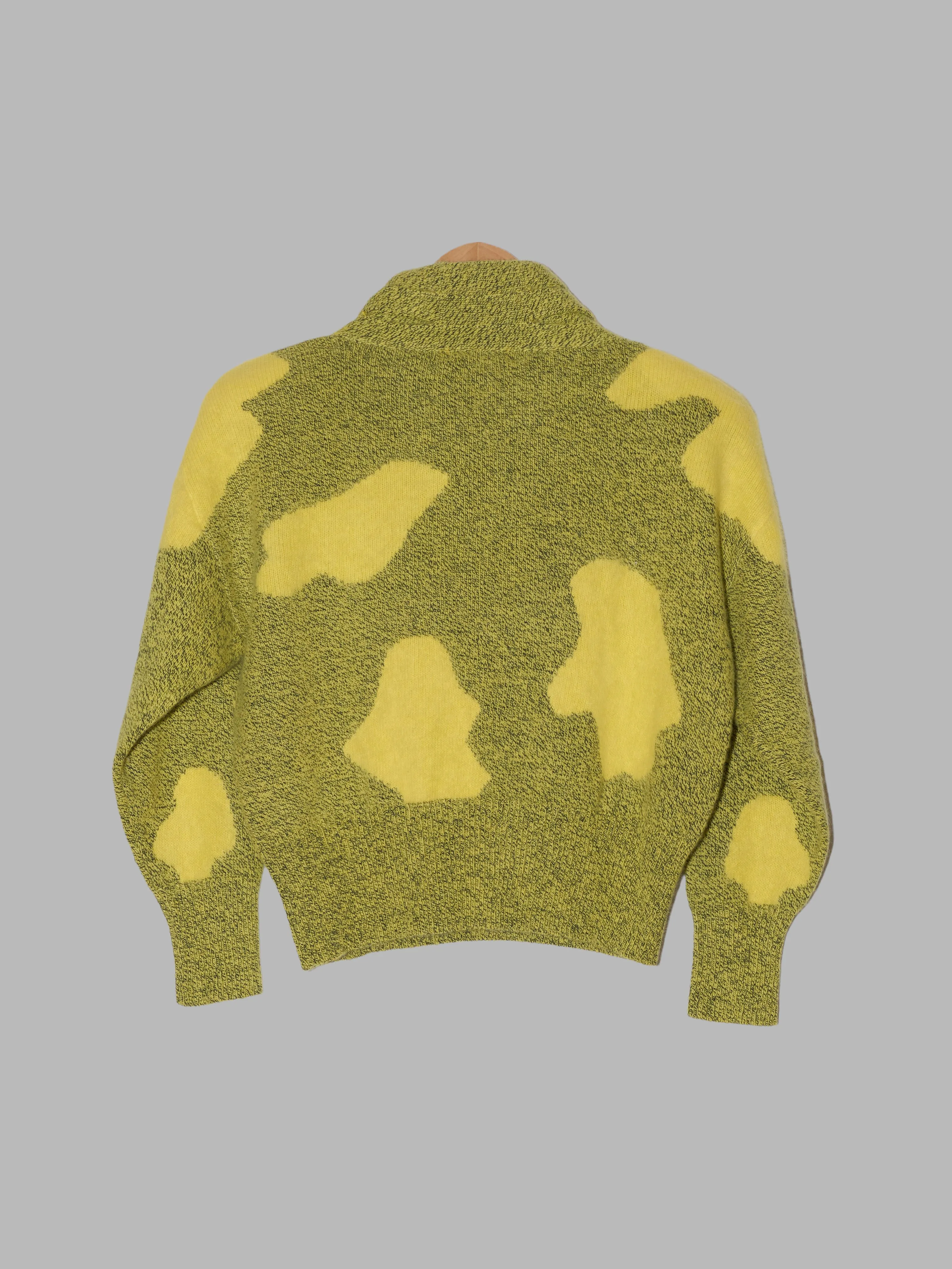 Thierry Mugler Edition 1980s yellow wool splotchy jumper