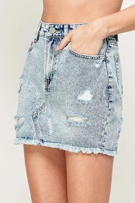 Urban Edge Denim Mini Skirt