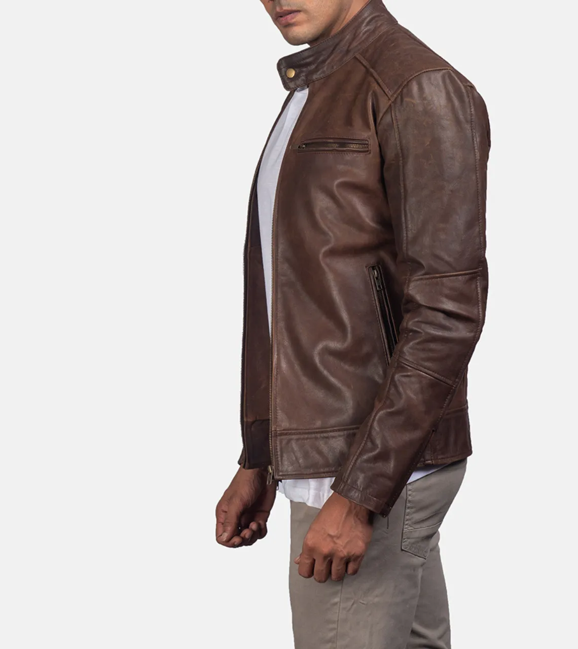 Vincent Brown Men's Leather Jacket