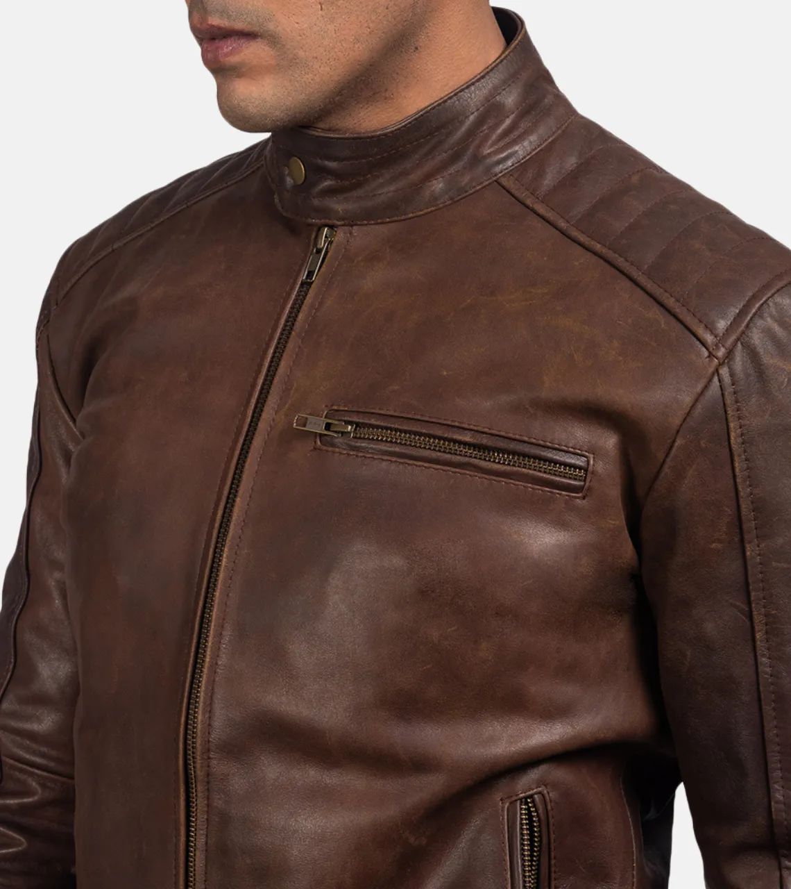 Vincent Brown Men's Leather Jacket