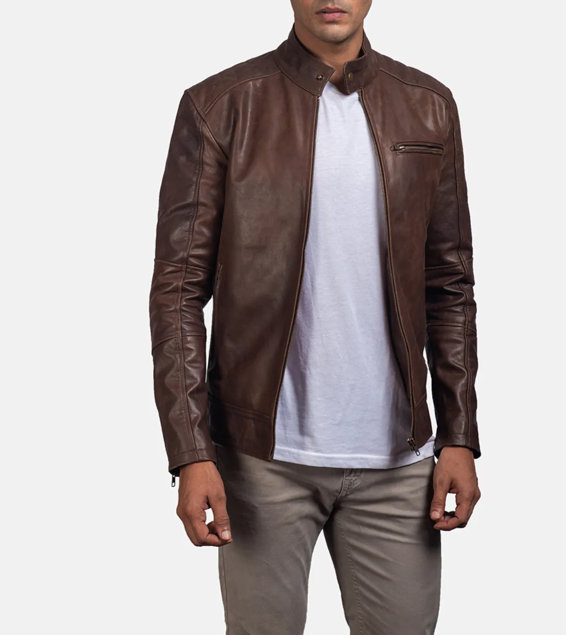 Vincent Brown Men's Leather Jacket