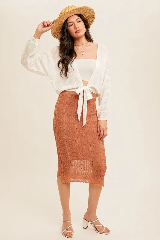 Watts Open Knit Midi Skirt FINAL SALE