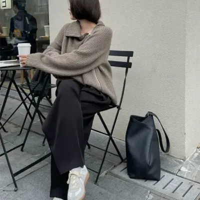 Women's Casual Turtleneck Jumper with Side Zipper | Ideal for Autumn/Winter